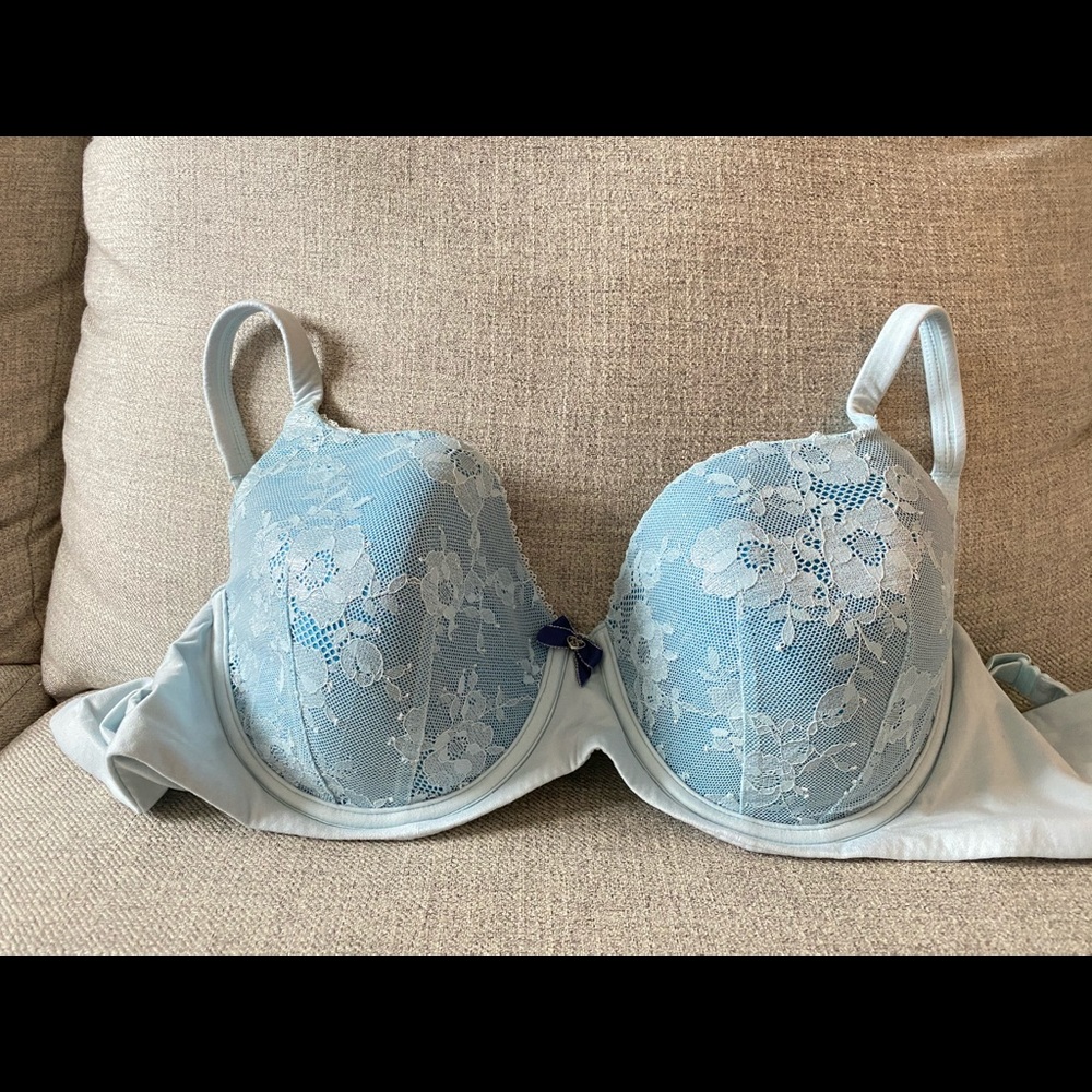 Powder blue lace bra